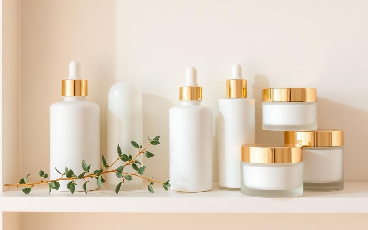 Medical-grade skincare bottles on a shelf
